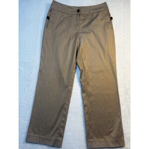 Talbots Woman Pants 6P Petites Modern Stretch Jacquard Dress  Pockets Khaki‎